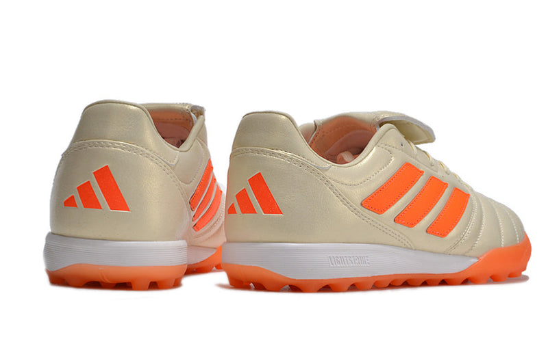 Chuteira Society Adidas Copa Gloro TF Bege e Laranja