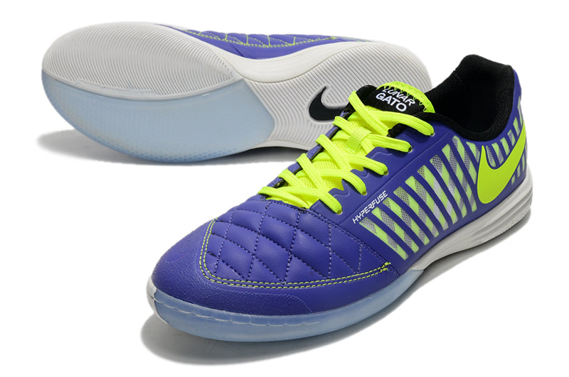 Chuteira Futsal Nike Lunar Gato II IC Roxa e Verde