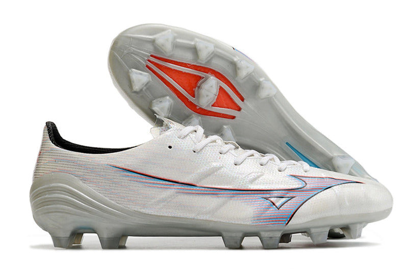 Chuteira Campo Mizuno Alpha FG Branca "Launch"