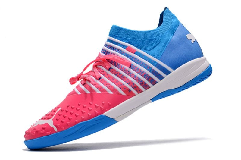 Chuteira Futsal Puma Future Z 1.3 IC Azul e Rosa