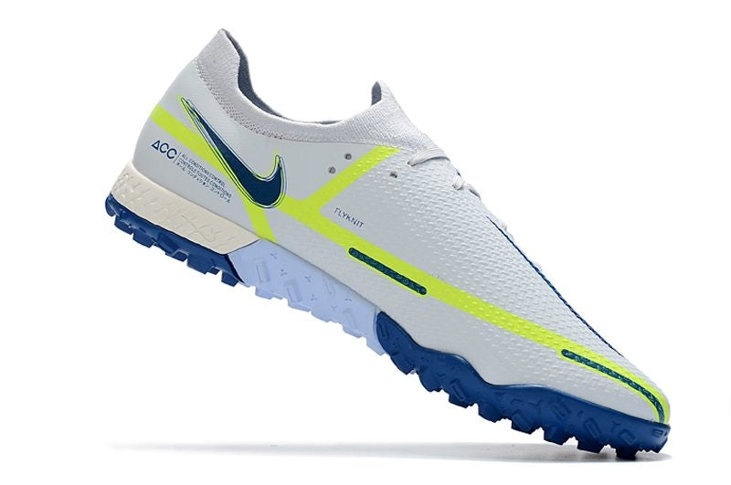 Chuteira Society Nike Phantom GT Elite TF Branca e Azul