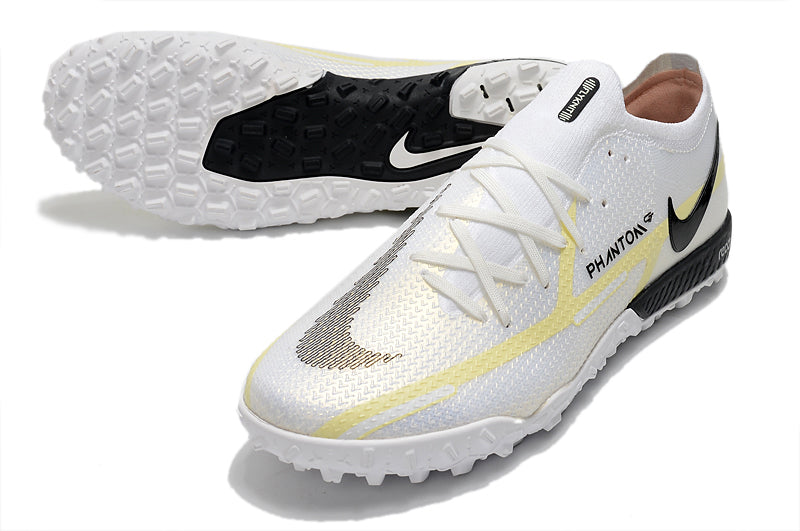 Chuteira Society Nike Phantom GT2 Elite TF Branco e Preto