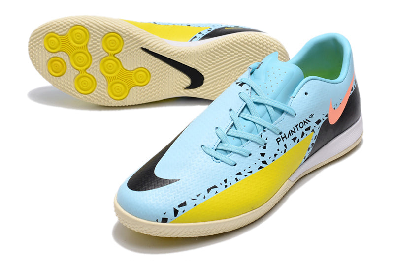 Chuteira Futsal Nike Phantom GT2 Elite IC Azul e Preto "Lucent Pack"