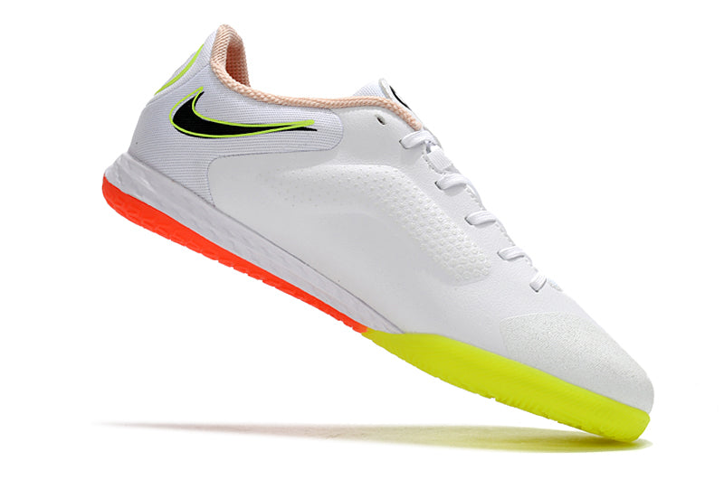 Chuteira Futsal Nike Tiempo Legend 9 Elite IC Branca e Laranja