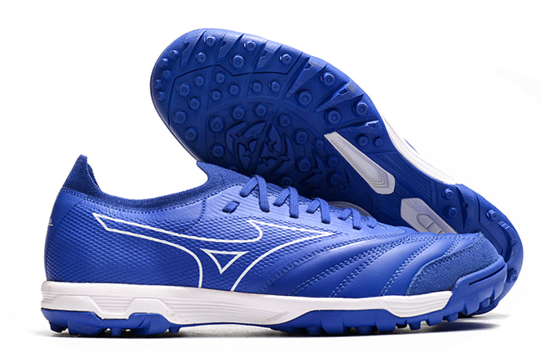 Chuteira Society Mizuno Morelia Neo Beta TF Azul "Reach Beyond Pack"