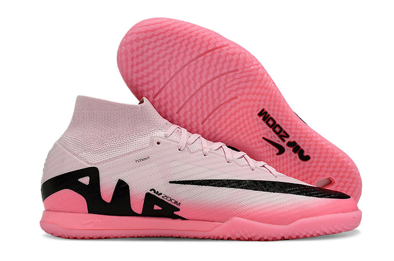 Chuteira Futsal Nike Air Zoom Mercurial Superfly 9 Elite IC Rosa e Preto "Mad Brilliance Pack"