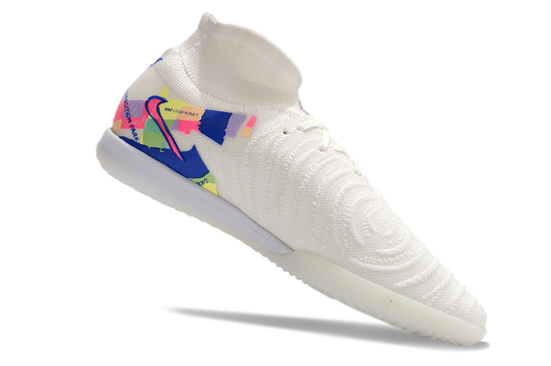 Chuteira Futsal Nike Phantom Luna 2 Elite IC Branca, Azul e Rosa