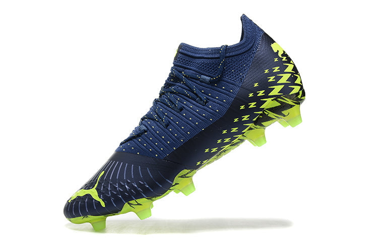 Chuteira Campo Puma Future Z 1.4 FG Azul e Verde "Fastest Pack"