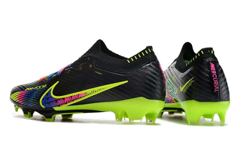 Chuteira Campo Nike Air Zoom Mercurial Vapor 15 Elite FG Preta e Colorido