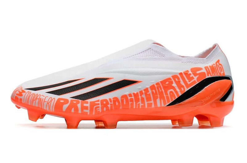 Chuteira Campo Adidas X SpeedPortal Messi+ FG Branco e Laranja