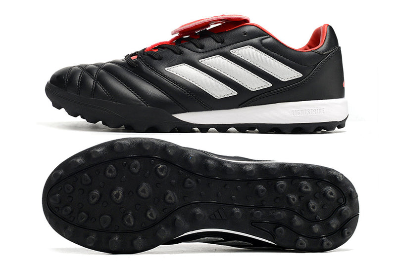 Chuteira Society Adidas Copa Gloro TF Prata, Branca e Vermelha