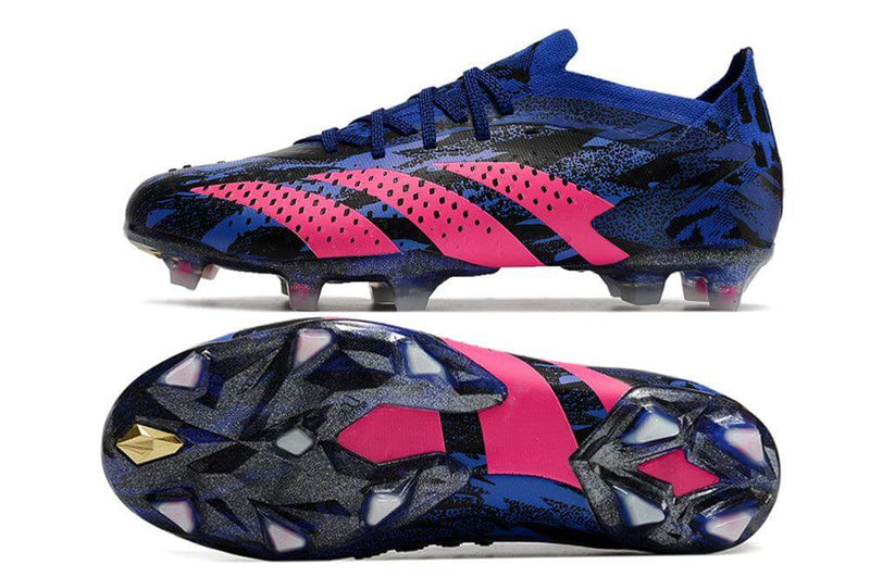 Chuteira Campo Adidas Predator Accuracy.1 FG Low Azul e Rosa "Pogba"