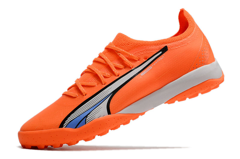 Chuteira Society Puma Ultra Ultimate 1.4 TF Laranja "Supercharge Pack"