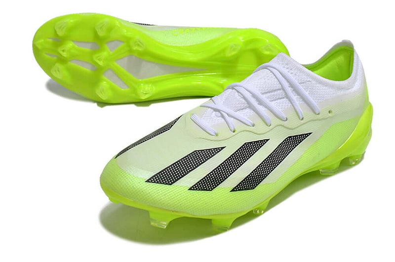 Chuteira Campo Adidas CrazyFast.1 FG Branca e Verde "Crazyrush Pack"