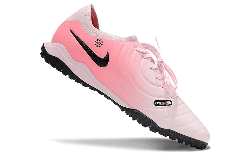 Chuteira Society Nike Tiempo Legend 10 Pro TF Rosa e Preto "Mad Brilliance Pack"