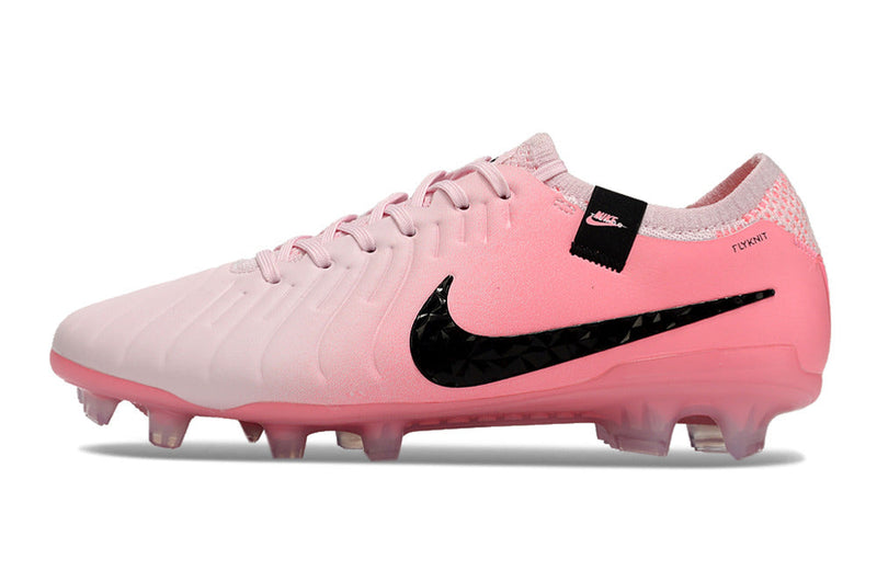 Chuteira Campo Nike Tiempo Legend 10 Elite FG Rosa e Preto "Mad Brilliance Pack"