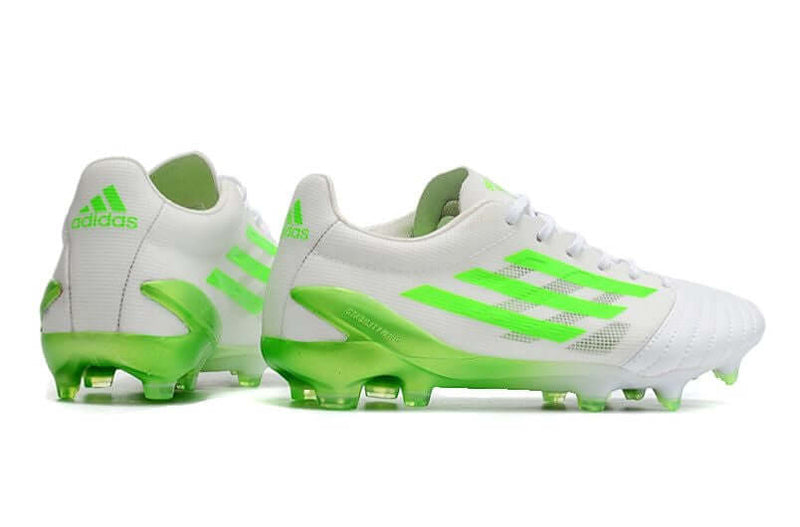 Chuteira Campo Adidas X SpeedPortal 99 Leather.1 FG Branca e Verde