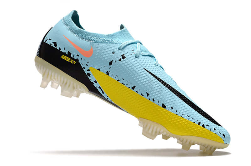 Chuteira Campo Nike Phantom GT2 Elite FG Azul, Preto e Amarelo "Lucent Pack"