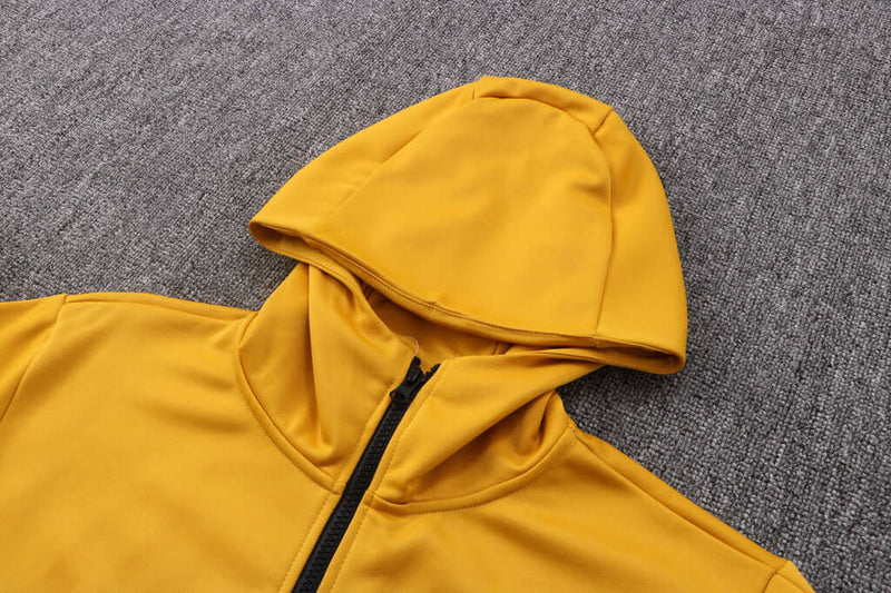 Conjunto de Moletom Nike Sportswear Tech Fleece com Touca Amarelo e Cinza