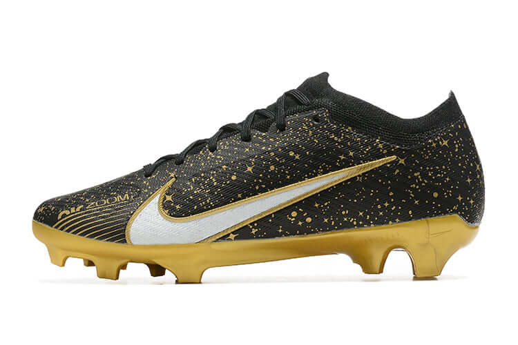 Chuteira Campo Nike Air Zoom Mercurial Vapor 15 Elite FG Preto e Dourado