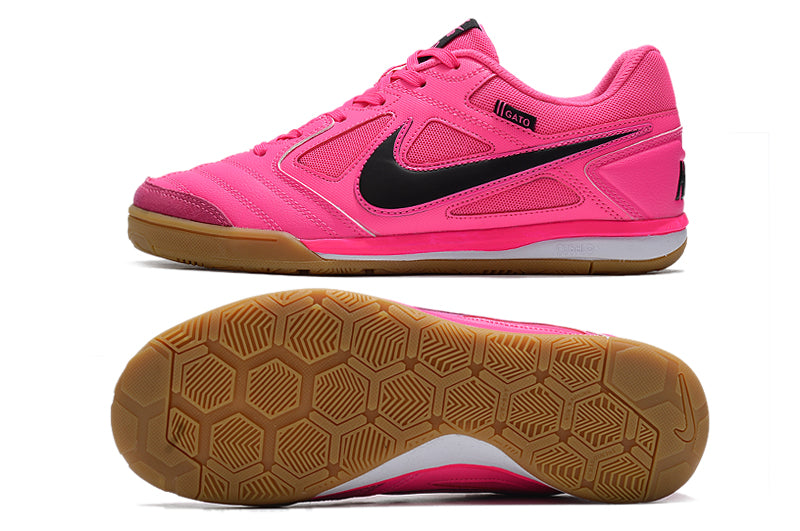 Chuteira Futsal Supreme x Nike SB Gato IC Rosa e Preto