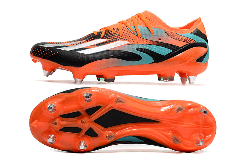 Chuteira Campo Adidas X Speedportal Messi.1 Ponta de Aluminio Laranja e Preta "L10NEL M35SI"