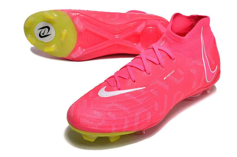 Chuteira Campo Nike Phantom Luna FG Rosa e Verde