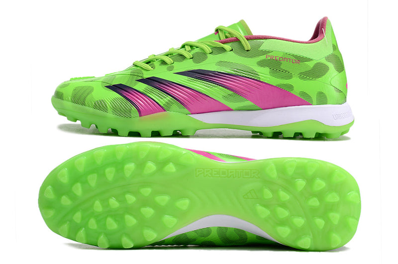 Chuteira Society Adidas Predator Elite TF Verde e Rosa