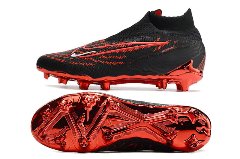 Chuteira Campo Nike Phantom GX DF Elite FG Preta e Vermelho