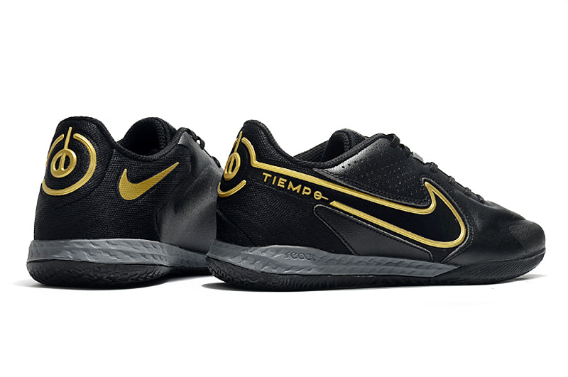 Chuteira Futsal Nike Tiempo Legend 9 Elite IC Preto e Dourado