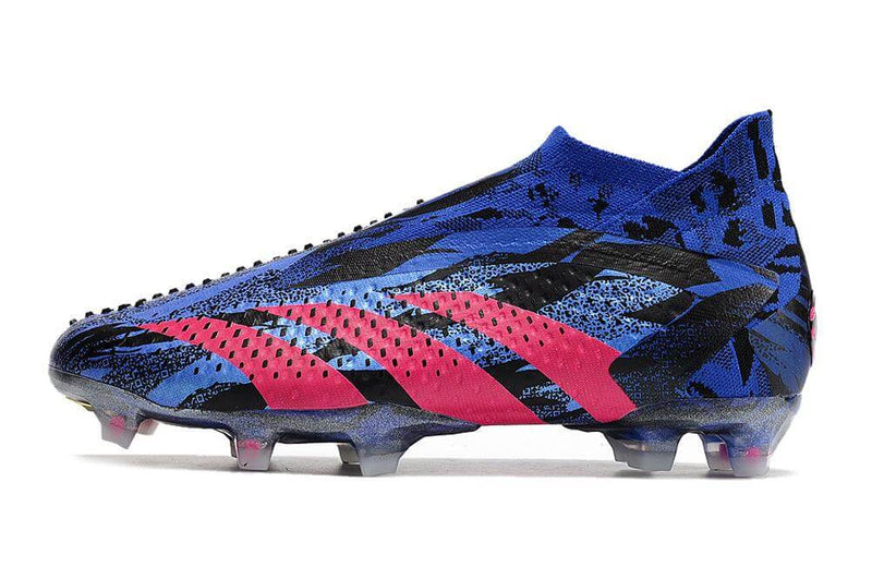 Chuteira Campo Adidas Predator Accuracy+ FG Azul e Rosa "Pogba"