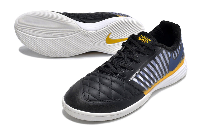 Chuteira Futsal Nike Lunar Gato II IC Preta e Amarela