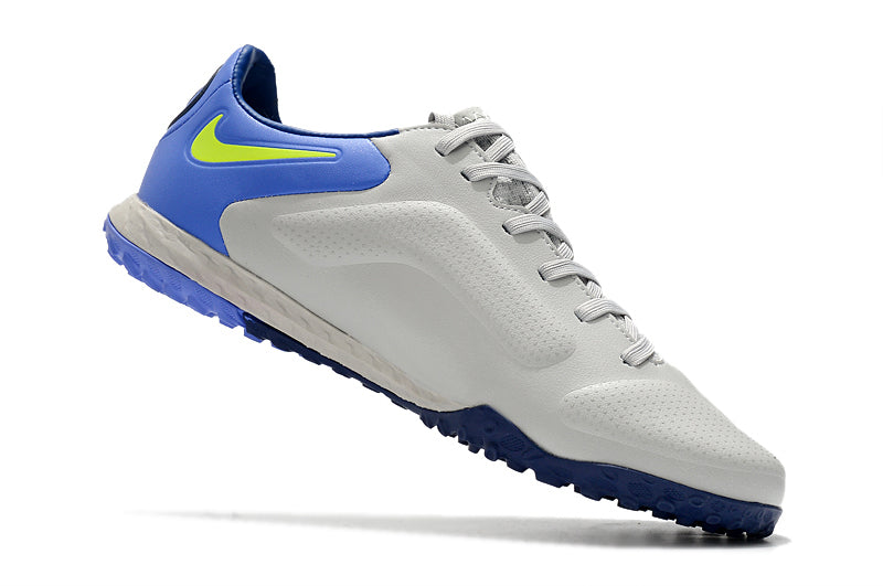 Chuteira Society Nike Tiempo Legend 9 Elite TF Cinza e Azul "Recharge Pack"