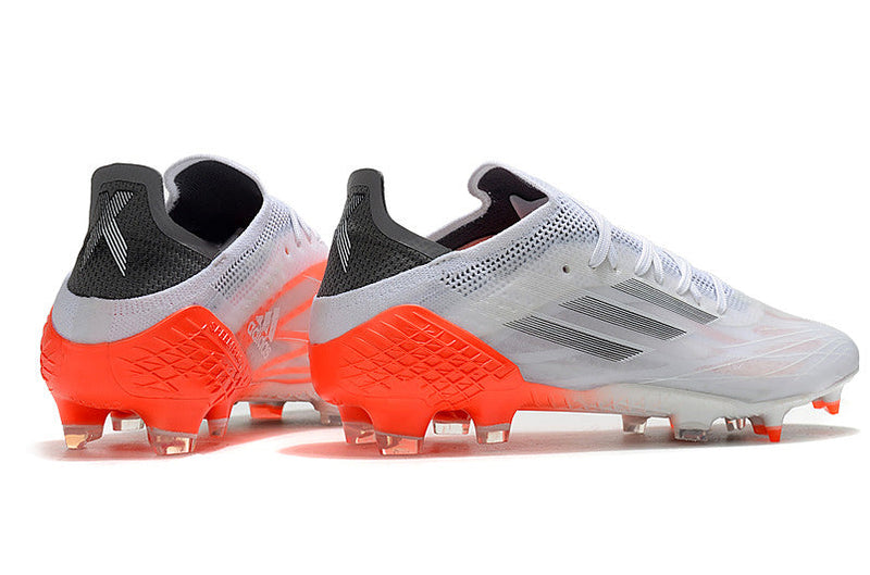 Chuteira Campo Adidas X Speedflow.1 FG Branca e Laranja "White Spark Pack"