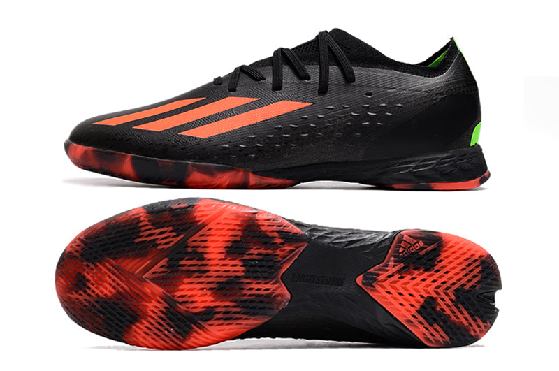 Chuteira Futsal Adidas X Speedportal.1 IC Preta e Vermelha "Shadow Portal Pack"