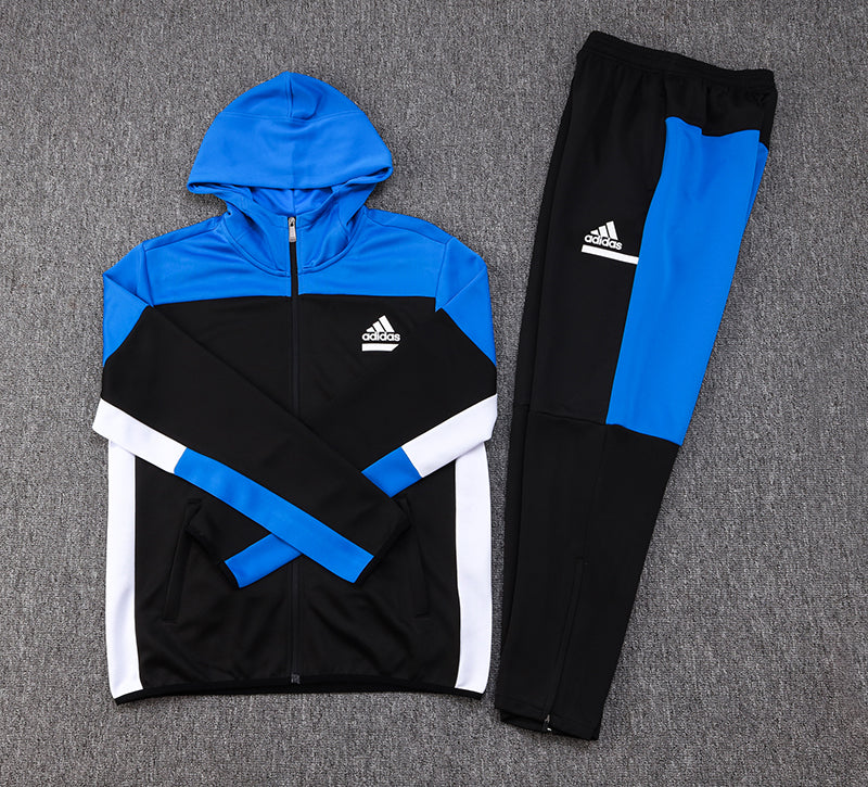 Conjunto de Moletom Adidas Sportswear com Touca Azul e Preto