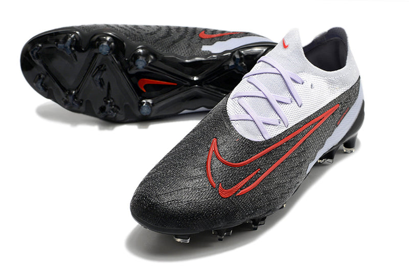 Chuteira Campo Nike Phantom GX Elite FG Branca, Preta e Vermelha