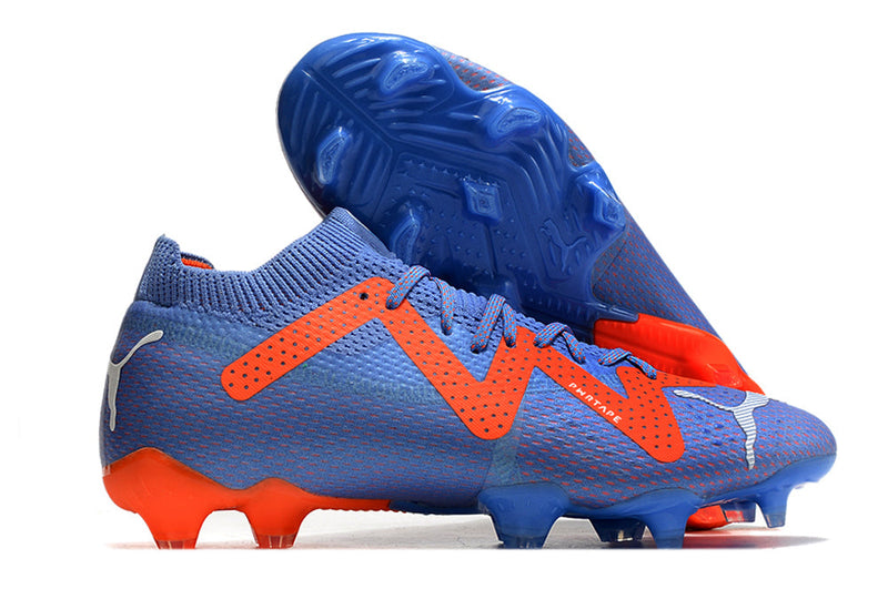 Chuteira Campo Puma Future Ultimate FG Roxa e Laranja "Supercharge Pack"