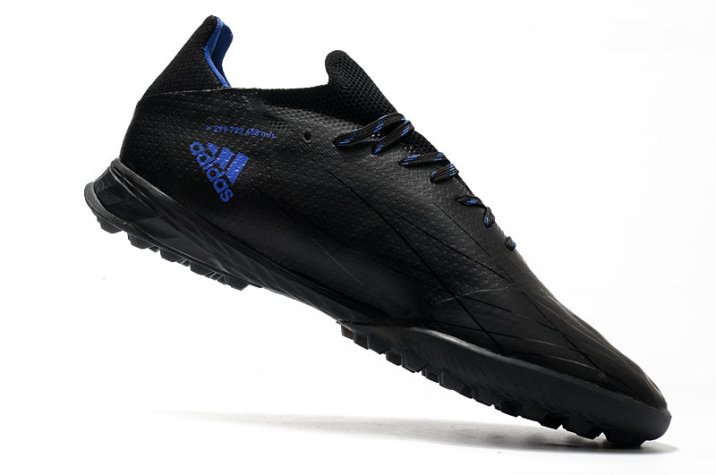 Chuteira Society Adidas X Speedflow.1 TF Preto e Azul "Escape Light Pack"