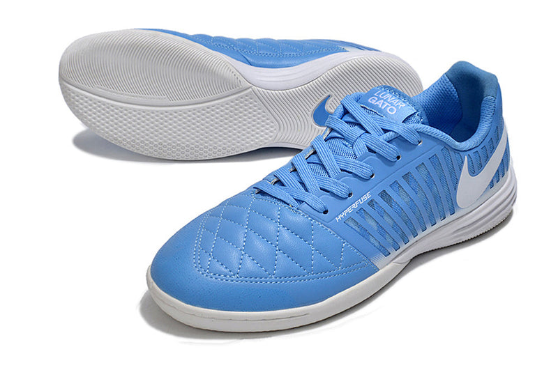 Chuteira Futsal Nike Lunar Gato II IC Azul e Branca