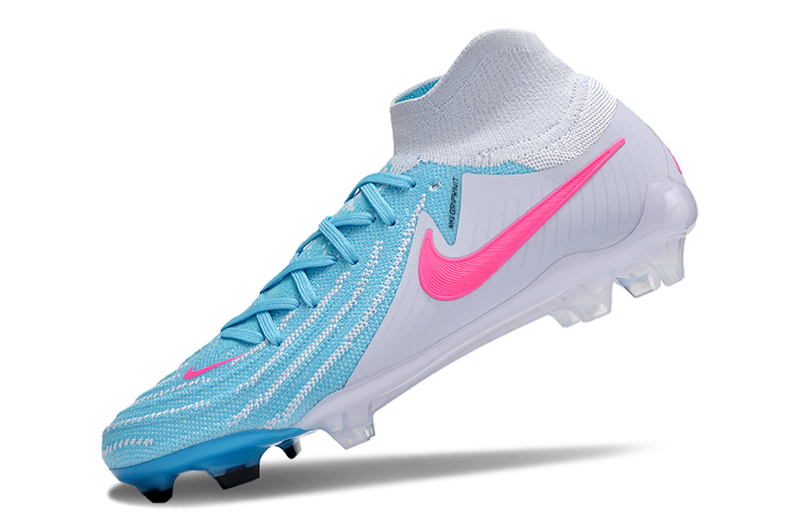 Chuteira Campo Nike Phantom Luna Elite FG Cinza, Azul e Rosa