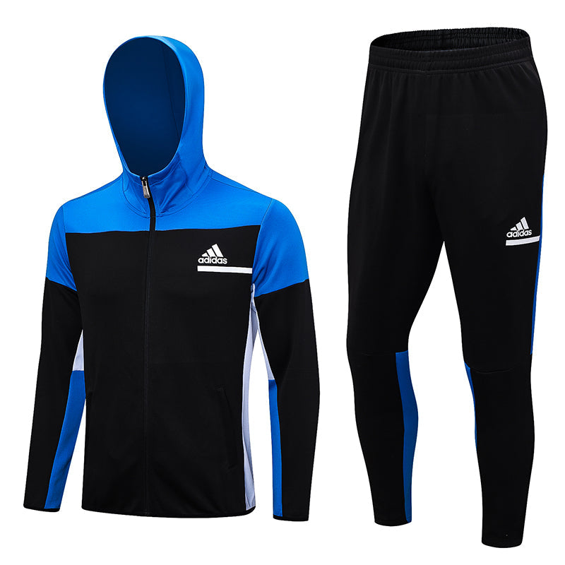 Conjunto de Moletom Adidas Sportswear com Touca Azul e Preto