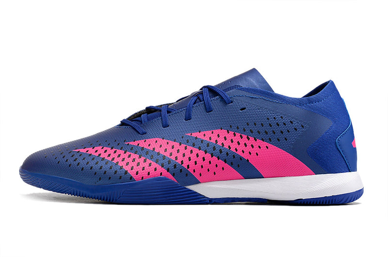 Chuteira Futsal Adidas Predator Accuracy.1 IC Low Azul e Rosa "Pogba"