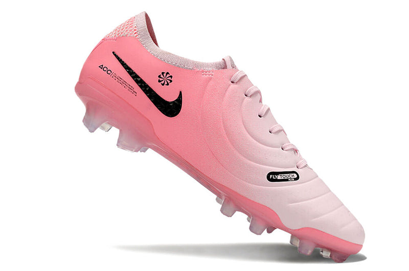 Chuteira Campo Nike Tiempo Legend 10 Elite FG Rosa e Preto "Mad Brilliance Pack"