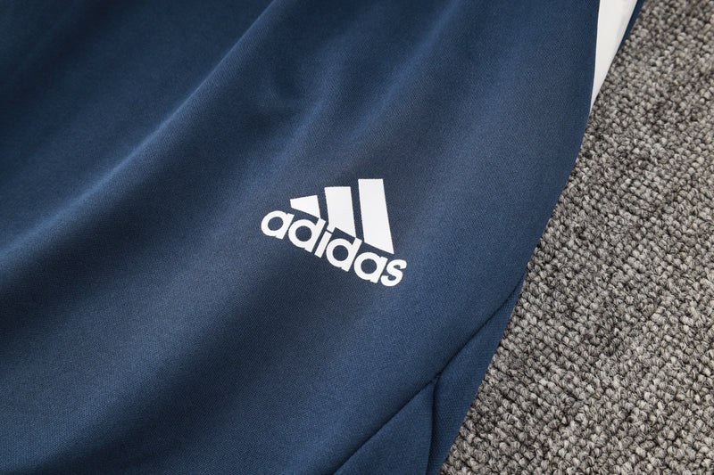 Conjunto de Moletom Adidas Sportswear com Touca Azul e Branco