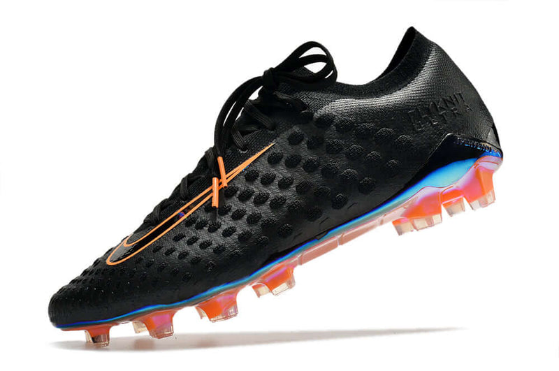 Chuteira Campo Nike Phantom Ultra Venom Elite FG Preta e Laranja