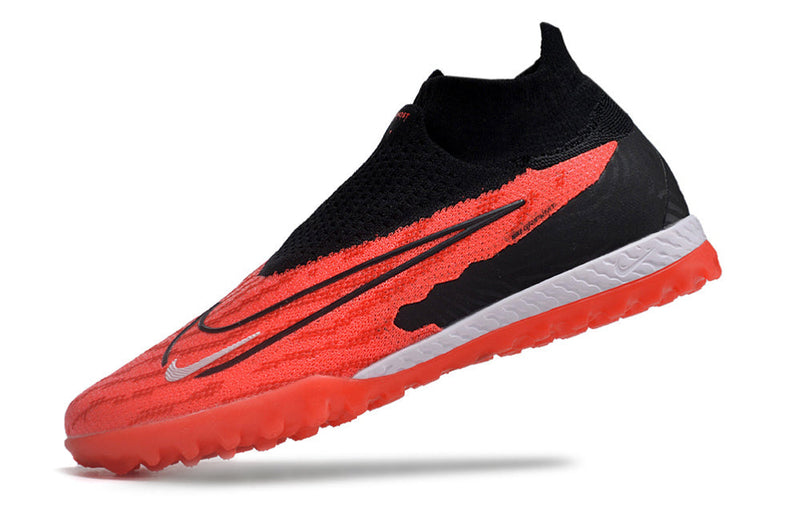 Chuteira Society Nike Phantom GX DF Elite TF Preta e Vermelha "Ready Pack"