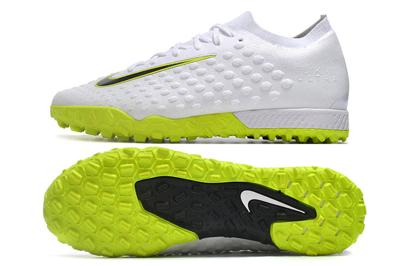 Chuteira Society Nike Phantom Ultra Venom Elite TF Branca e Verde