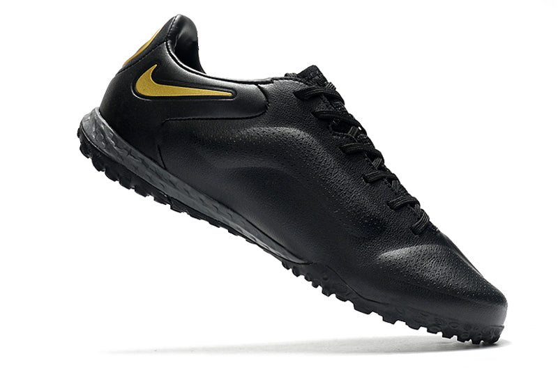 Chuteira Society Nike Tiempo Legend 9 Elite TF Preto e Dourado