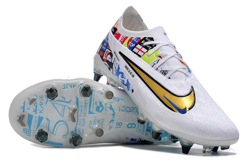 Chuteira Campo Nike Phantom GX Elite Trava Mista Branca "Harry Kane"